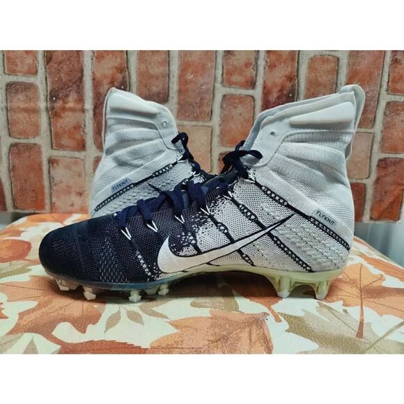 Nike Vapor Untouchable 3 Elite White Navy Football Cleats Men's Size 14.5 - Picture 2 of 5